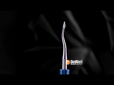 a video of 360 degree rotation of Atraumatic Extraction Spade Elevator Distal-Blue Titanium. e1062