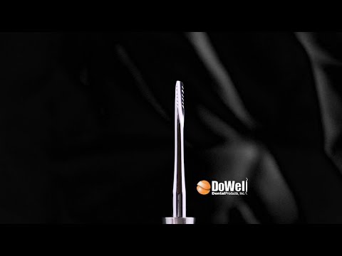 A Video of 360 degrees rotation of Atraumatic Extraction Luxating Elevator Lindo Levin 4mm Straight Thin Blade with Serration. e1037