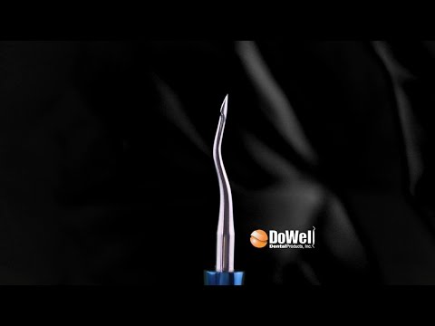 A video of 360 degree rotation of Atraumatic Extraction Spade Elevator Mesial-Blue Titanium. e1063