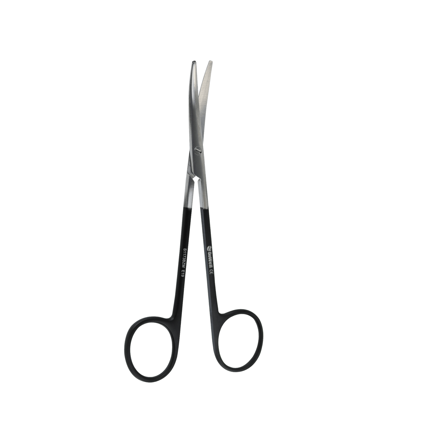 DR. ZIV MAZOR Scissors TC METZENBAUM CVD 14.5CM SERRATED - BLACK TITANIUM