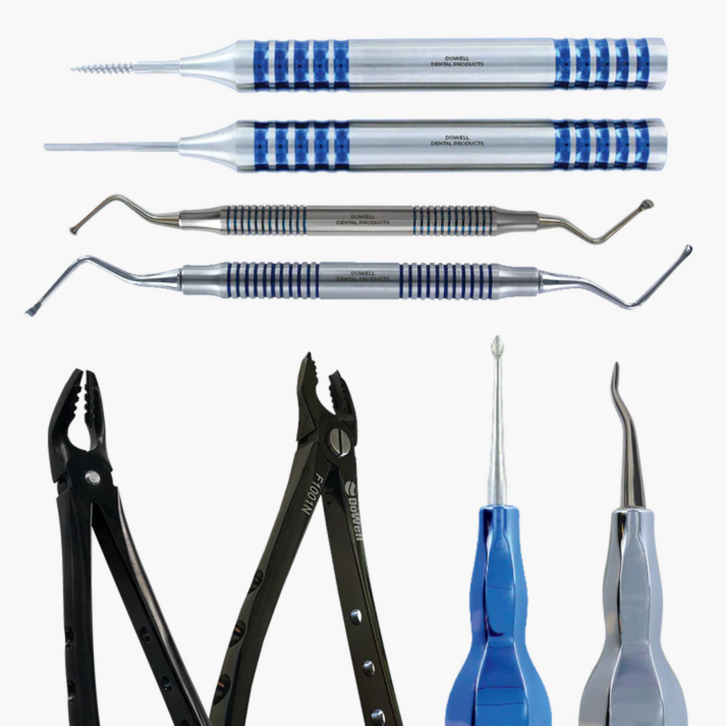 Atraumatic Extraction Kit - 8pcs Luxating Periotimes Apical Retention Forceps Serrated Curettes