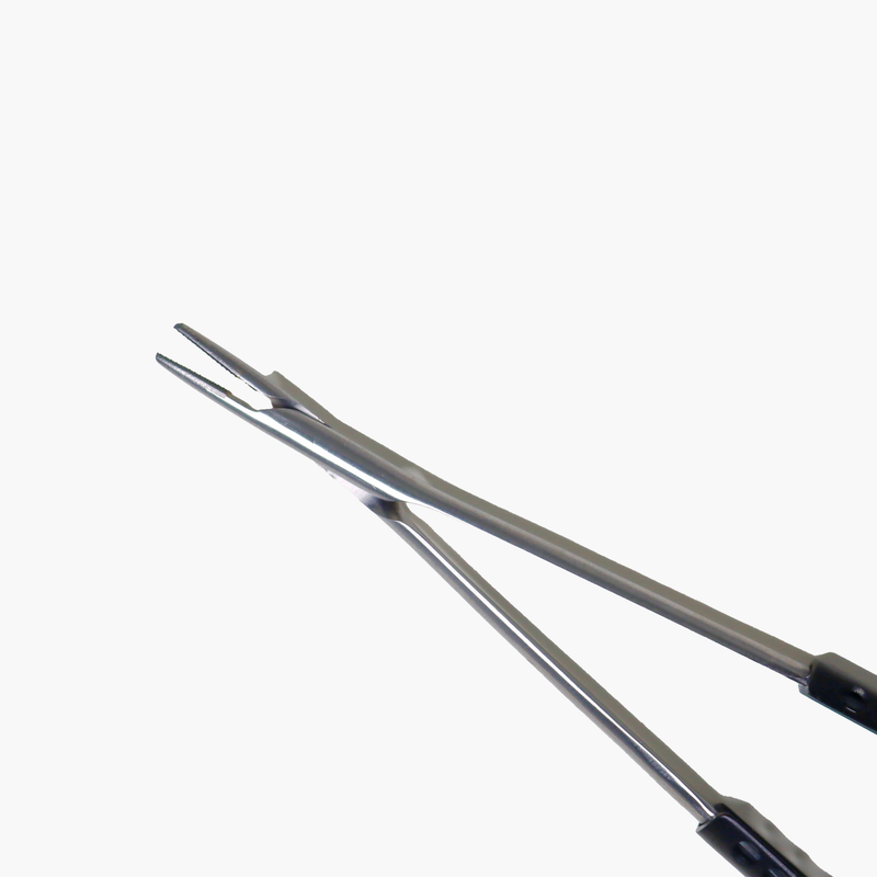 A black titanium coated micro surgery needle holder with an ultra light weight design.