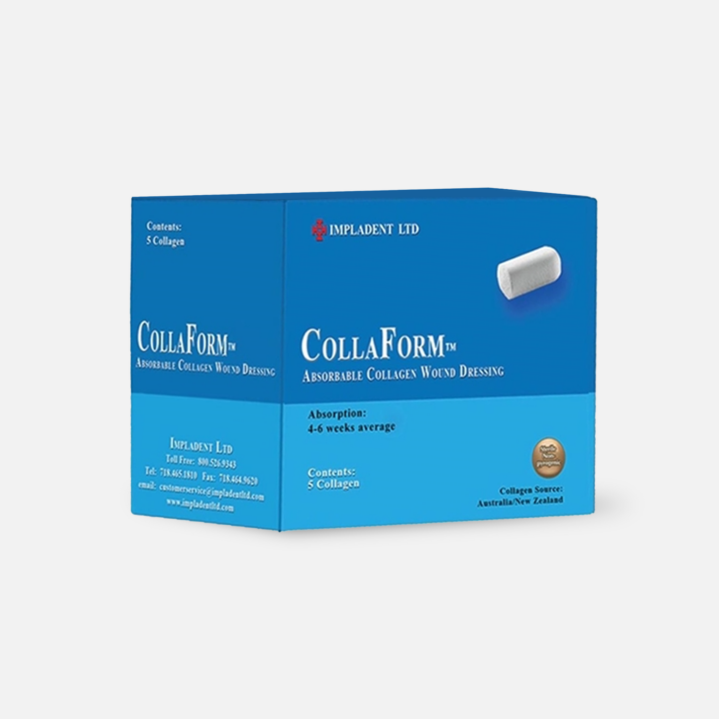 CollaForm® Collagen Wound Dressing Plugs - Box of 5