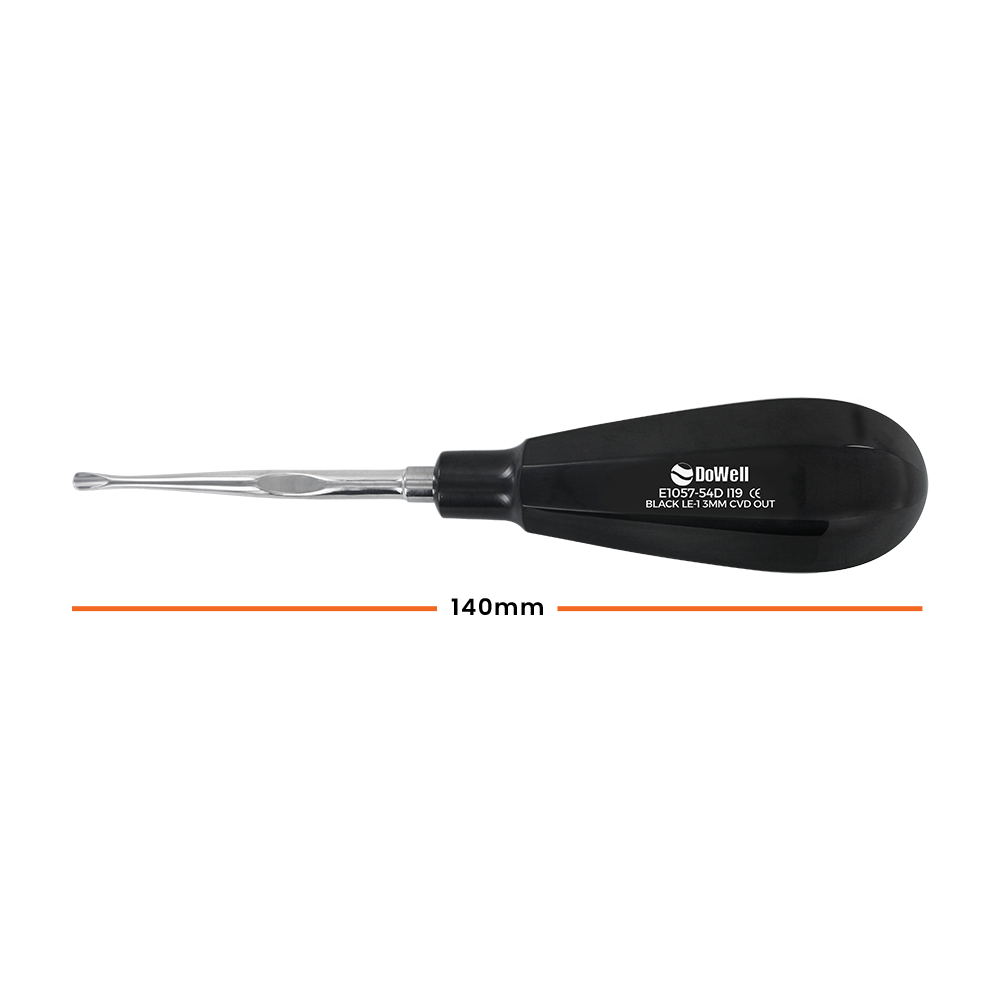 Atraumatic Extraction Luxation Elevator LE-1 3mm Curved Out-Black Titanium