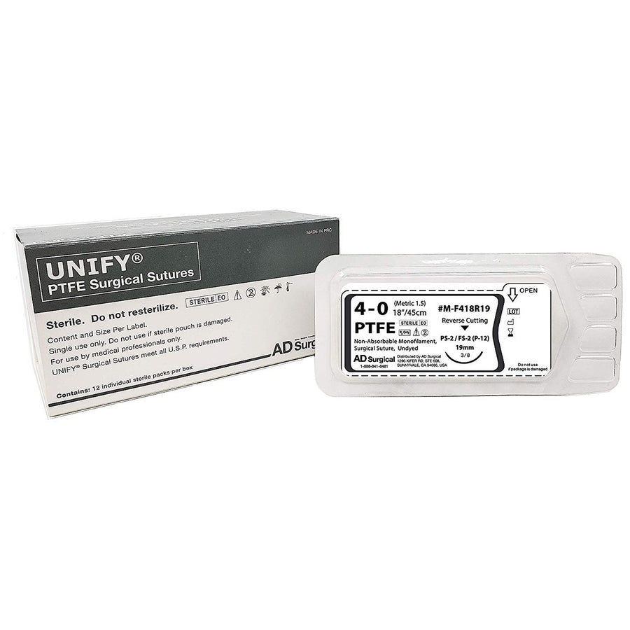 Unify® 4-0 x 18" PTFE Sutures with FS-2 Needle - 12/Box