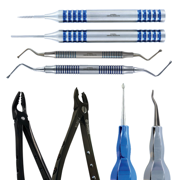 Atraumatic Extraction Kit - 8pcs Luxating Periotimes Apical Retention Forceps Serrated Curettes