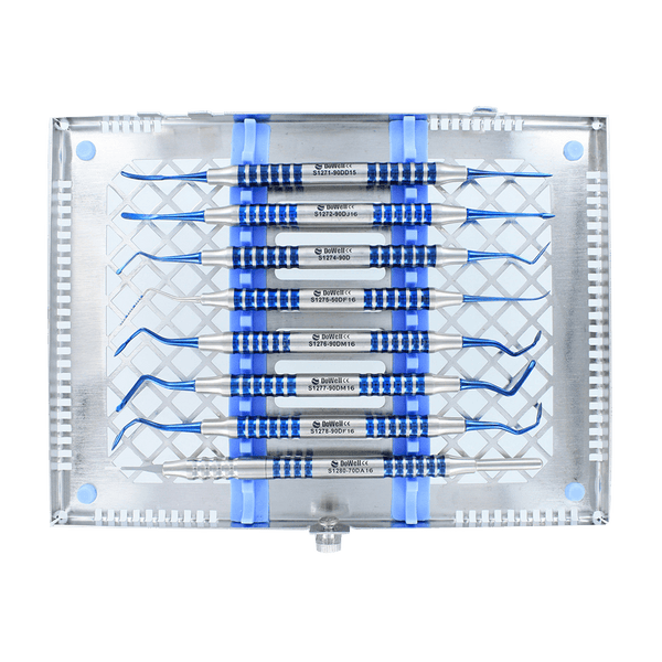 Periodontal Micro Tunneling Surgical Kit 8pc-Blue Titanium