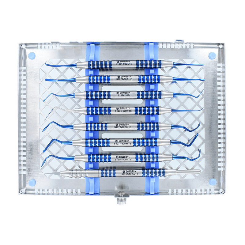 Periodontal Micro Tunneling Surgical Kit 8pc-Blue Titanium