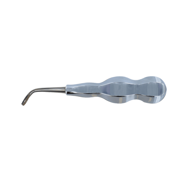 Atraumatic Extraction Luxating Elevator Lindo Levin 4mm Right Angle Thin Blade with Serration. e1039