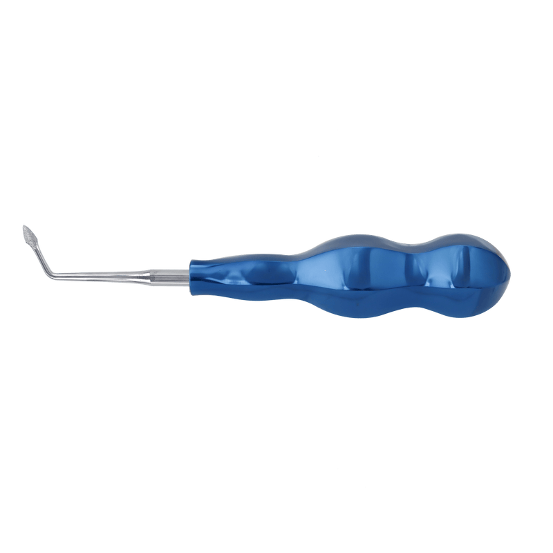 Atraumatic Extraction Spade Elevator Right Angle-Diamond Powder Coated Tip-Blue Titanium. e1064