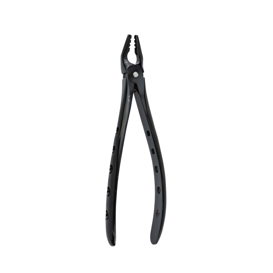 Atraumatic Extraction Black Titanium Apical Retention Forceps-Upper Universal Premolars Serrated