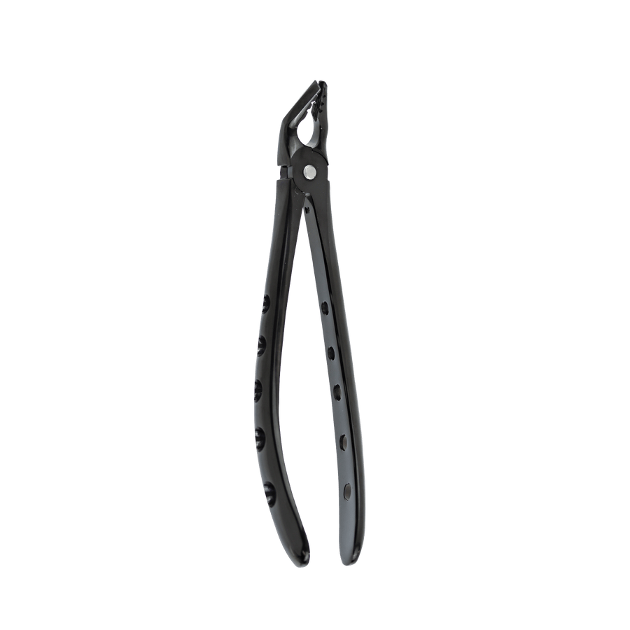 Atraumatic Extraction Black Titanium Apical Retention Forceps-Lower Universal Premolars Serrated