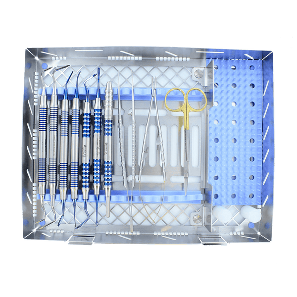 Periodontal Micro Tunneling Surgical Kit 10pcs - Gold Titanium