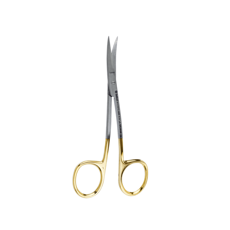 Surgical Gum Tissue Scissors Serrated T/C - La Grange Curved 11.5Cm