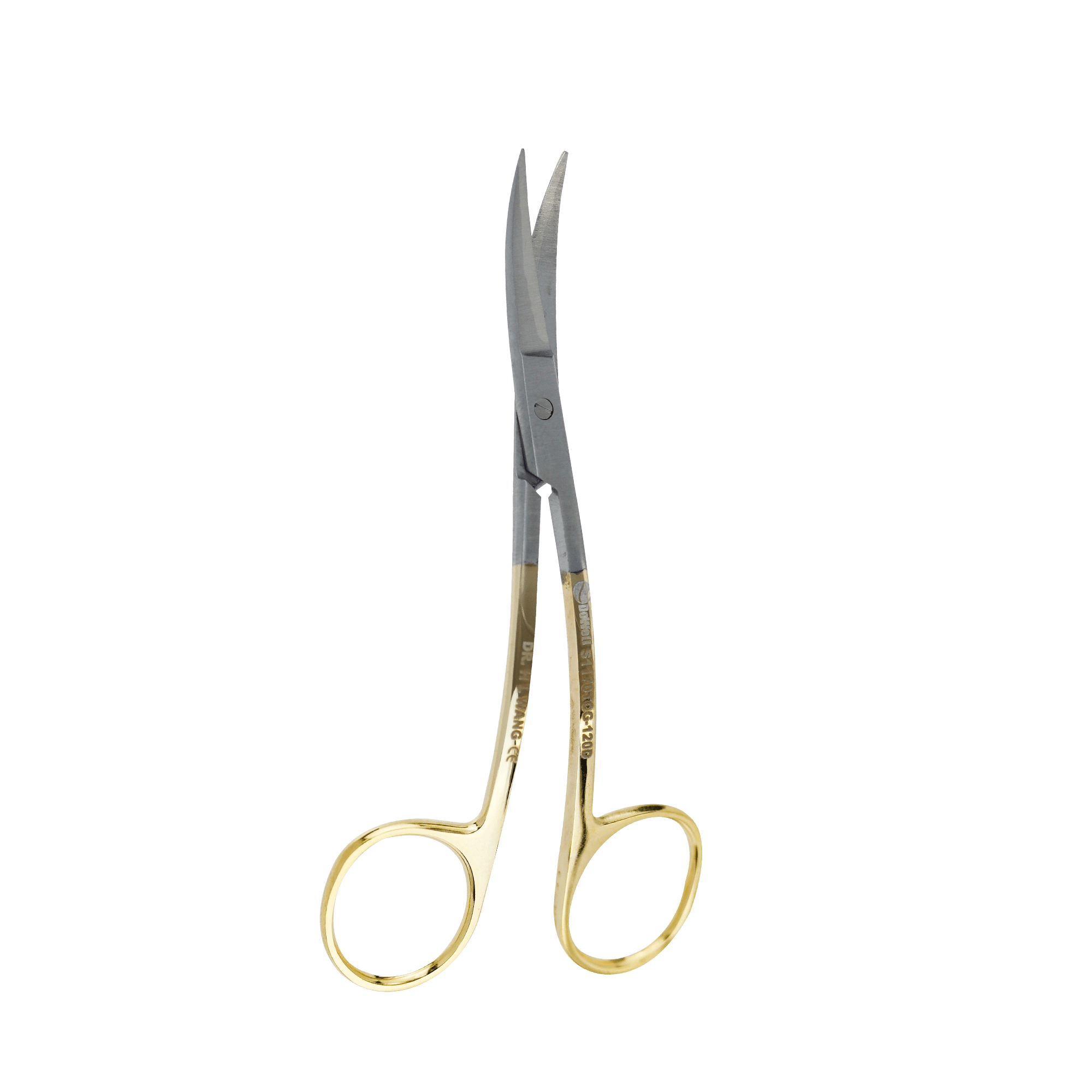 Scissors 4.5 inch LaGrange double curved Gold Plated handle|Extra Sharp and  Durable Scissors| Dental ENT EYE DERMA with tungsten carbide inserts BY