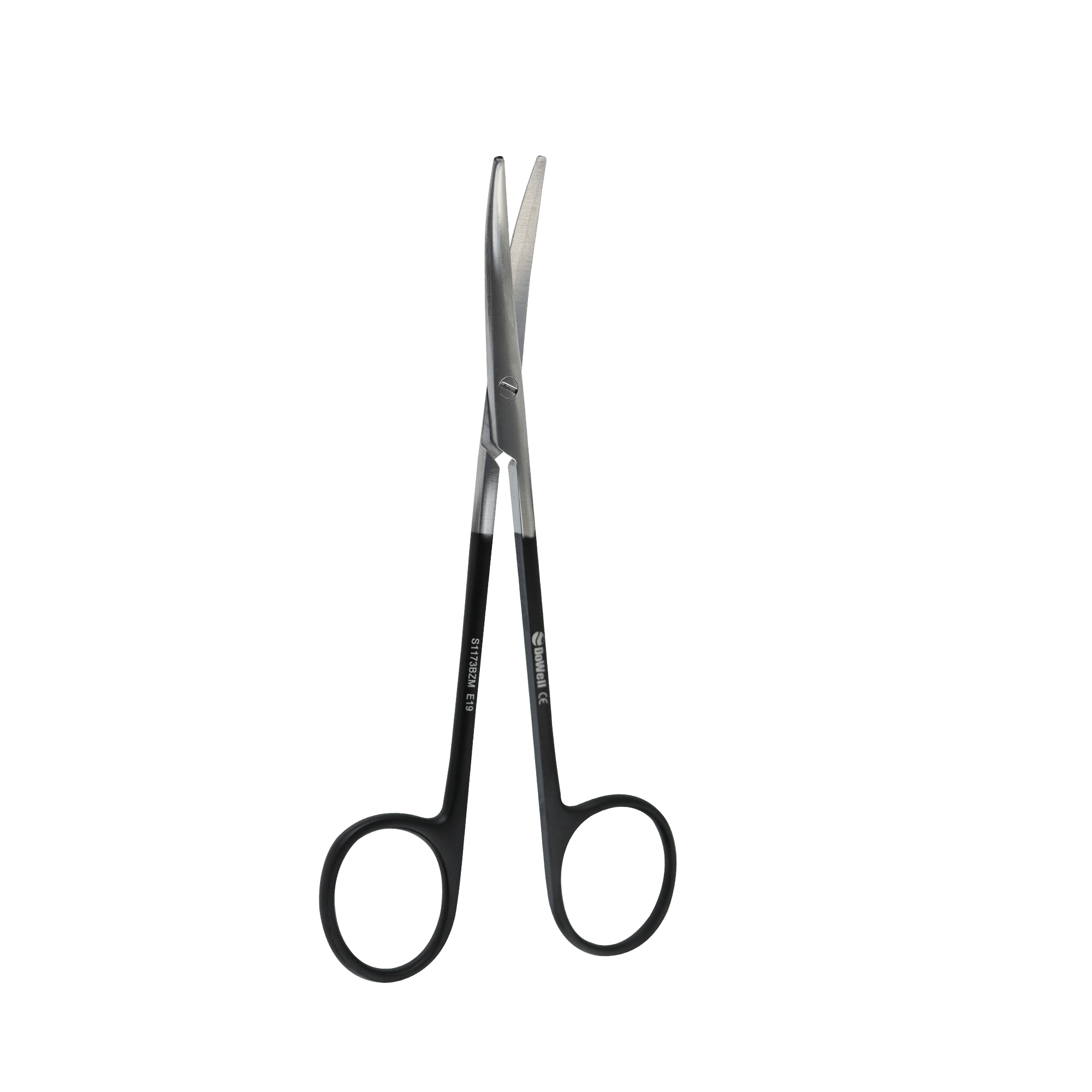 DR. ZIV MAZOR Scissors TC METZENBAUM CVD 14.5CM SERRATED - BLACK TITANIUM