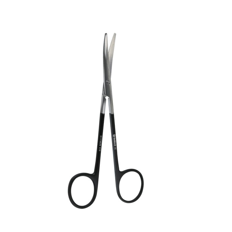 DR. ZIV MAZOR Scissors TC METZENBAUM CVD 14.5CM SERRATED - BLACK TITANIUM